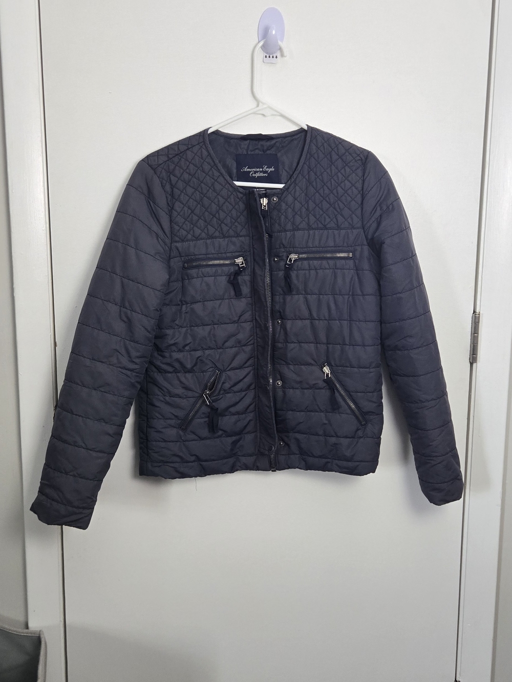 American Eagle Outfitters Dark Navy Quilted Puffer Jacket